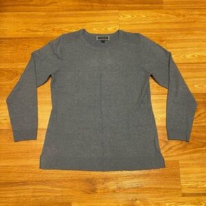 Karen Scott Lightweight Crewneck Pullover Sweater in Blue Slate, Size Large